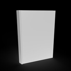 3d rendered hardcover book over black background - 444546126