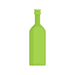 Green garbage bottle icon flat isolated vector