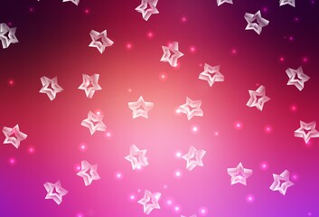 Fototapeta na wymiar Light Pink, Yellow vector template with sky stars.
