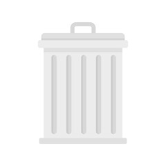Steel recycle bin icon flat isolated vector