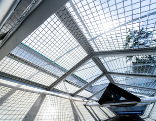 Obraz premium Large grain trucks at the blue sky background