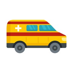 Ambulance car icon flat isolated vector