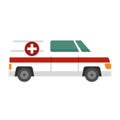 Paramedic ambulance icon flat isolated vector