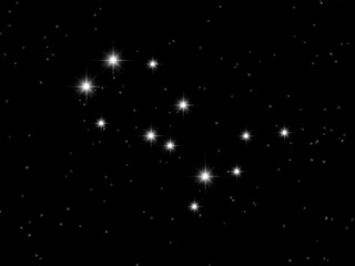 The constellation of Gemini or couple. Illustration created from a tablet in the concept of 12 zodiac signs.