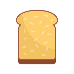 Breakfast toast icon flat isolated vector