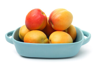 Fresh apricot fruits isolated on white background