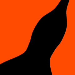 Abstract shapes and shapes that are not set as imagined. with color orange and black