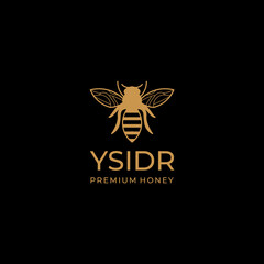Cartoon Line Art Honey Bee Bumblebee logo clip art design inspiration