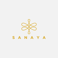 simple logo dragonfly with line art design