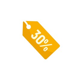 Sale tag icon flat isolated vector