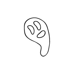 Obraz premium Doodle element for magic, Halloween. Hand-drawn image for various designs. Ghost