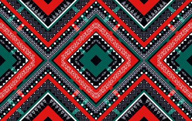 Ethnic pattern ikat textile Aztec fabric carpet mandala native texture vector illustrations background wallpaper.