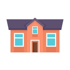 Town cottage icon flat isolated vector