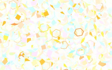 Light Multicolor vector background with set of hexagons.