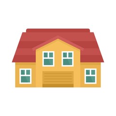 Cityscape cottage icon flat isolated vector
