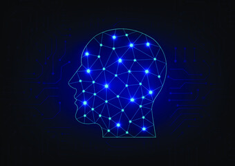 Geometric background and high tech circuit board connection system