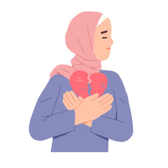 Hijab women grief sorrow break heart