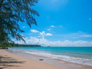 Quiet tropical beach on a sunny day (Coconut beach, Khao Lak, Phang Nga, Thailand)