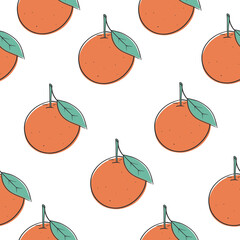 Seamless pattern orange doodle style. Modern exotic design for paper, cover, interior decor and other users.