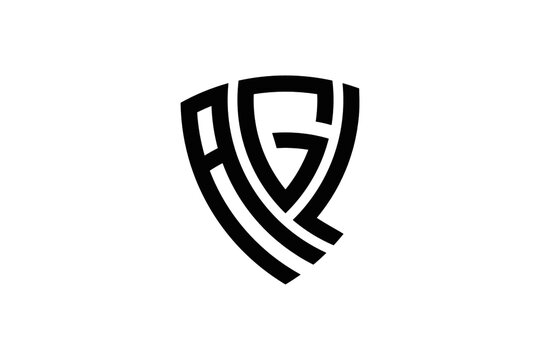 AGL creative letter shield logo design vector icon illustration