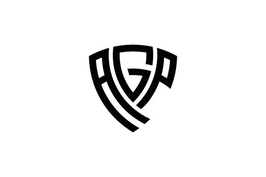 AGP creative letter shield logo design vector icon illustration