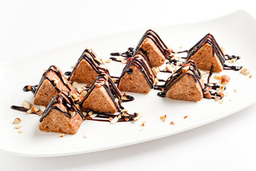 vegan dessert on the white background