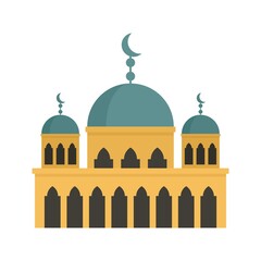 Modern mosque icon flat isolated vector