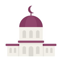 City mosque icon flat isolated vector