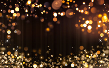 Fototapeta na wymiar elegant festive background with golden lights and stars