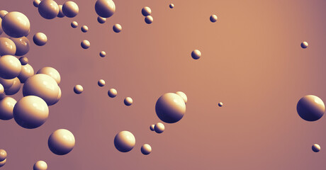 3D render of different size of spheres