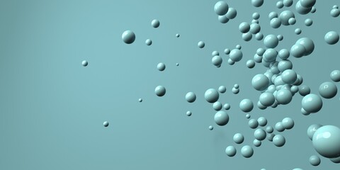 3D render of different size of spheres