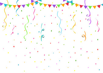 紙吹雪とリボンとガーランド