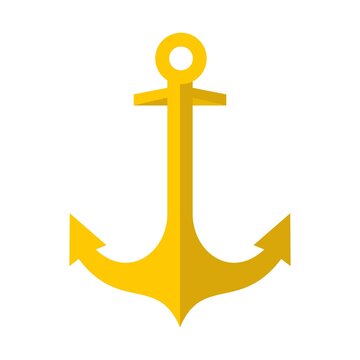 Hook anchor icon flat isolated vector