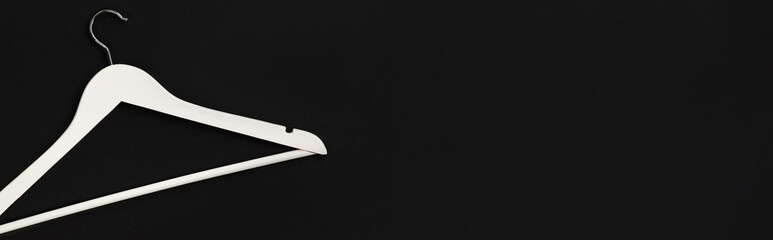 Monochrome minimal template with hanger. Flat lay top view copy space