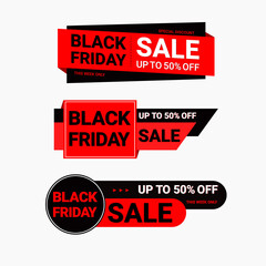 Black friday banner and label collection.