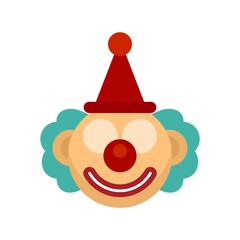 Circus clown icon flat isolated vector