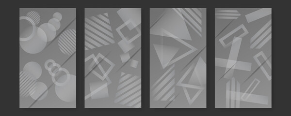 Grey abstract background geometry shine and layer element vector. Gray abstract gradient HD background with lines. 