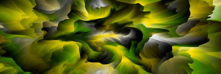 Colorful abstract background, surreal dreamy clouds, fantasy mountains, texture of alien planet, abstract surface texture. 3d illustration
