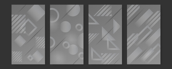 Grey abstract background geometry shine and layer element vector. Gray abstract gradient HD background with lines. 