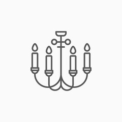 chandelier icon, candelabrum vector,  light illustration