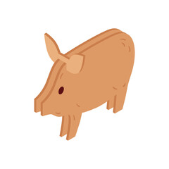 Fototapeta premium Cardboard Pig Icon
