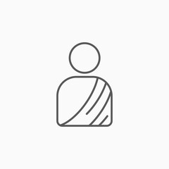 monk icon, buddhist monk vector