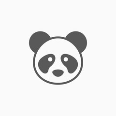 panda icon, bear vector, animal illustration