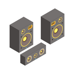 Isometric Speakers Illustration