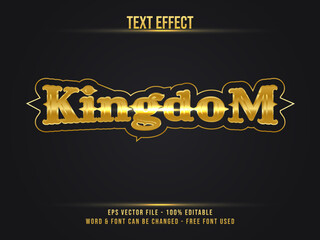 Editable text effect. Gold kingdom text effect classic style.