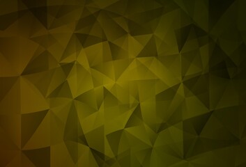 Dark Green, Yellow vector backdrop with lines, triangles.