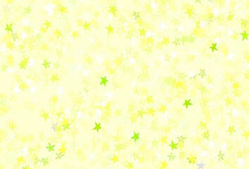 Obraz na płótnie Canvas Light Green, Yellow vector texture with beautiful stars.