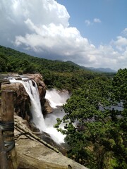 India, Kerala, Waterfall in Athirappally, August 2019