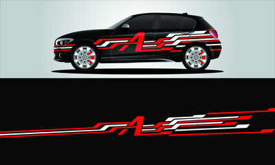Obraz premium Car sticker or car wrap with natural natural concept with abstract line concept and initial A, can be installed on all
