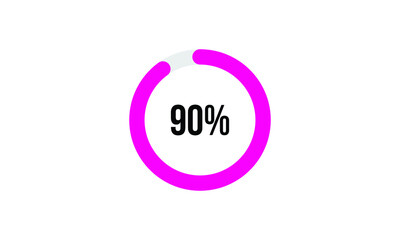 Circle Percentage Diagrams Showing 90% Ready-to-use for web Design, user interface (UI) or Infographic - Indicator with Pink